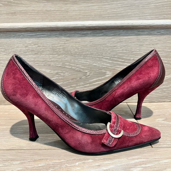 ALFANI Chaz Eggplant color pointed toe stilleto heels Size 8M - Picture 1 of 11